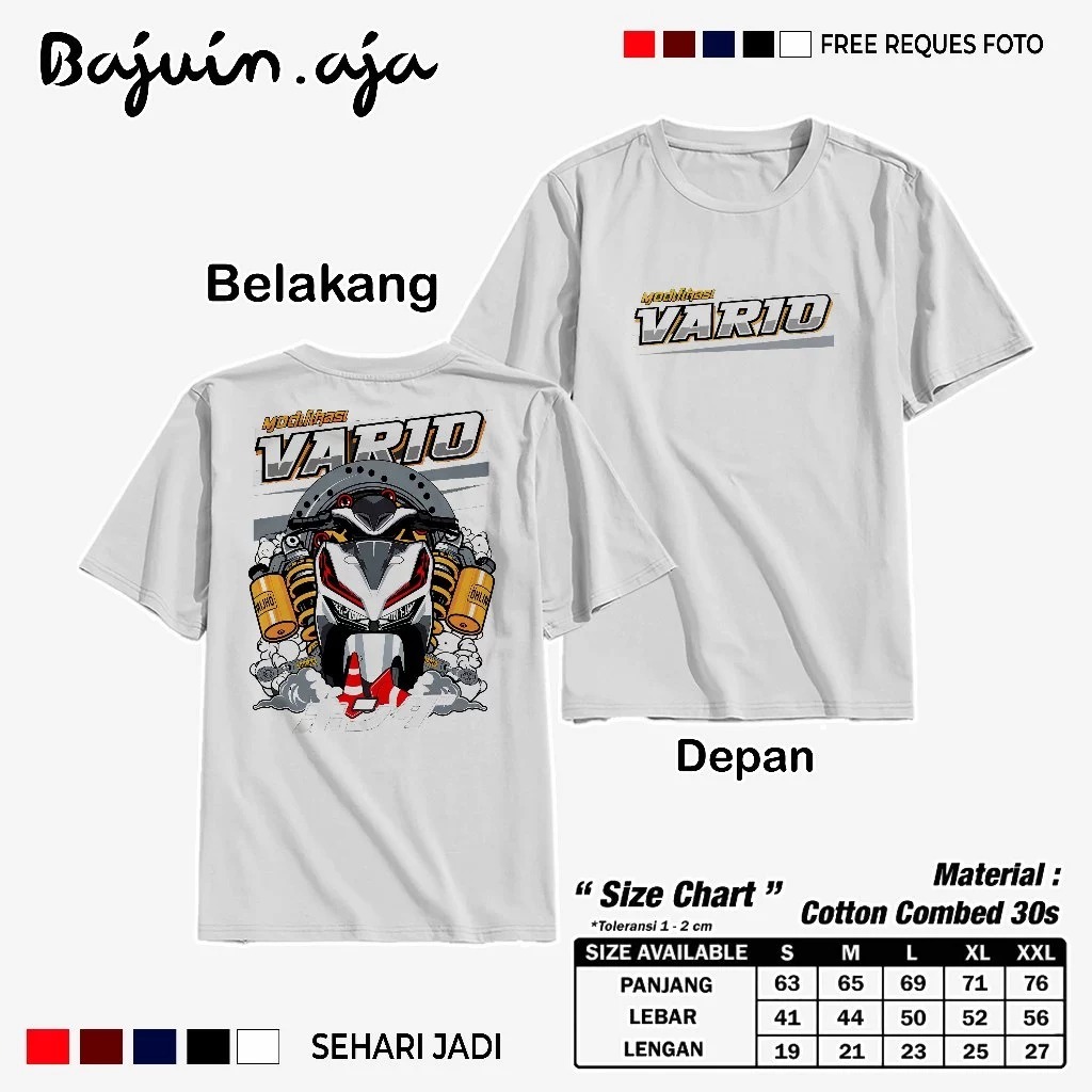 KAOS VARIO INDONESIA - BAJU TEAM VARIO HONDA 125 150 NEW OLD - KAOS MURAH - KAOS PREMIUM