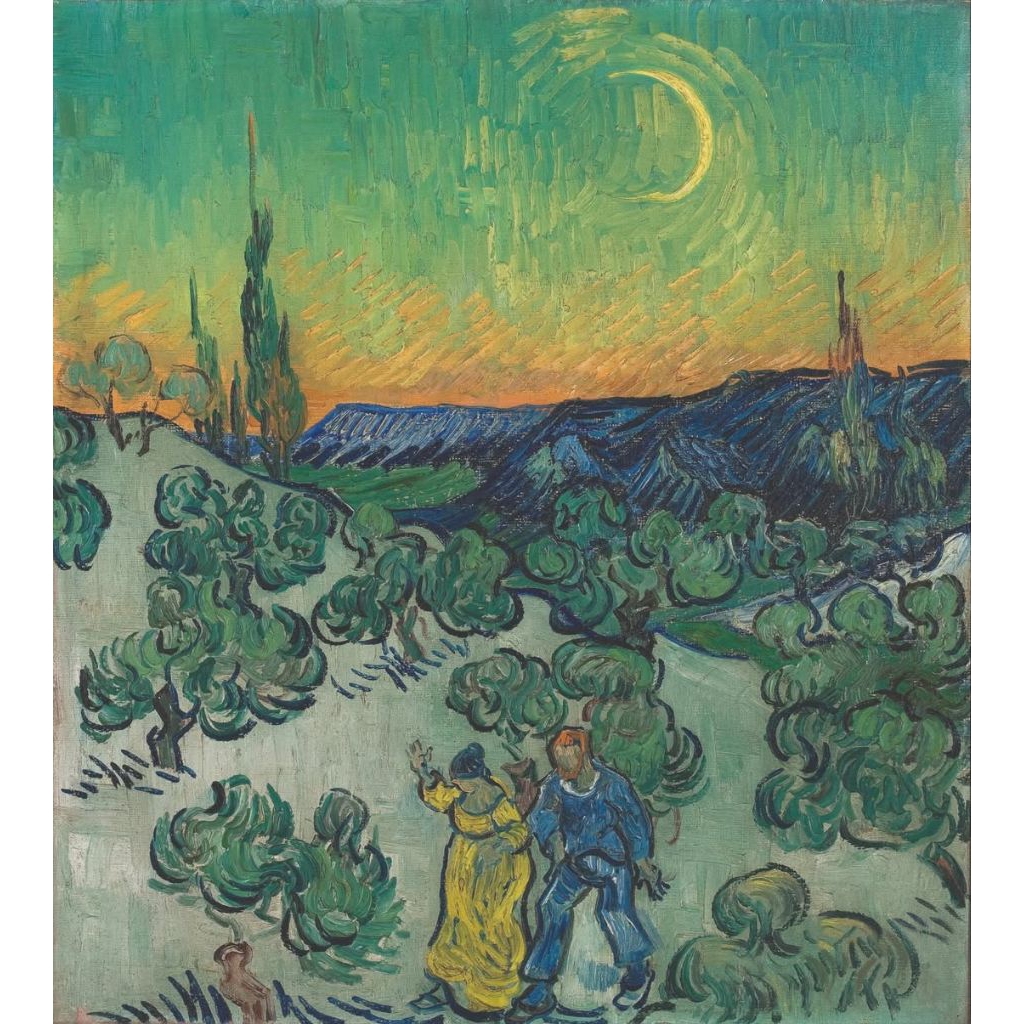 Lukisan Vincent Van Gogh A Walk At Twilight Painting