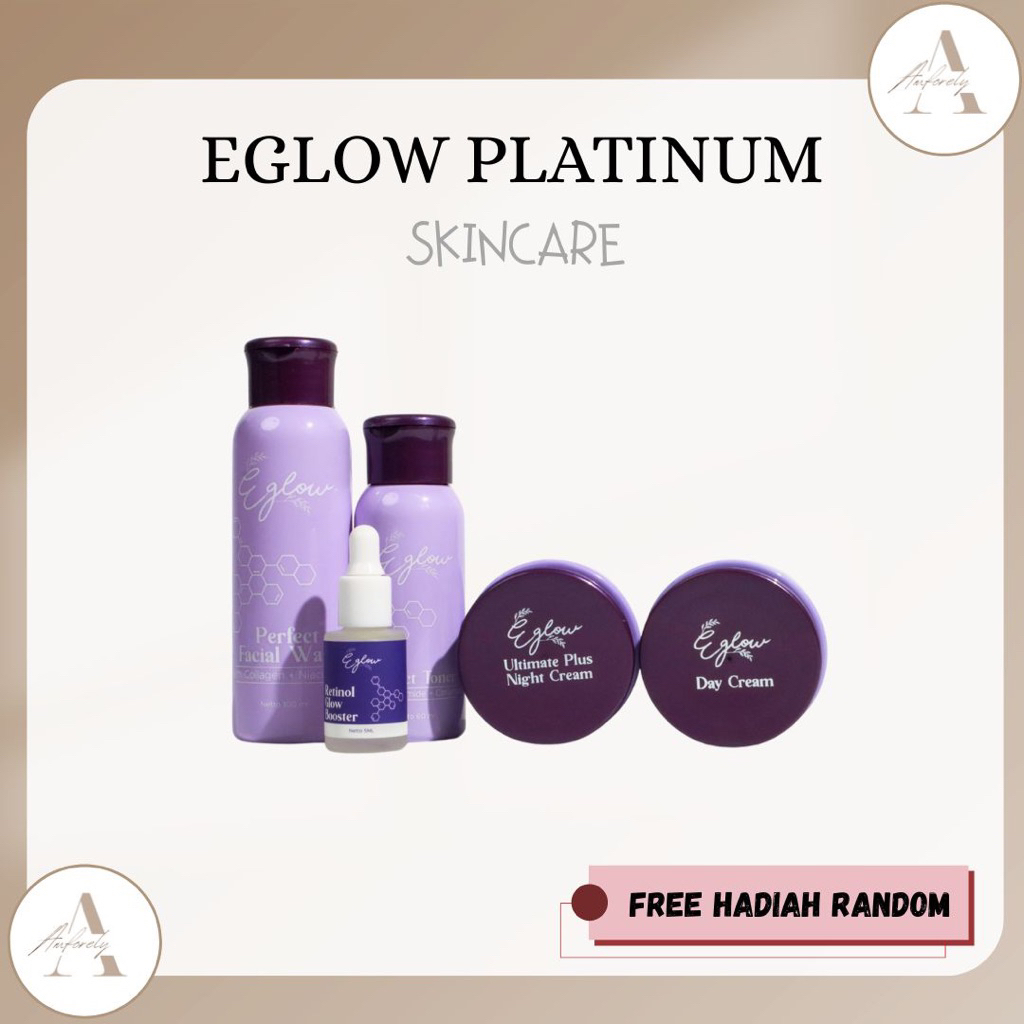 EGLOW PLATINUM ORI PAKET WHITENING , PAKET ACNE , PAKET ULTIMATE E GLOW PLATINUM SKINCARE