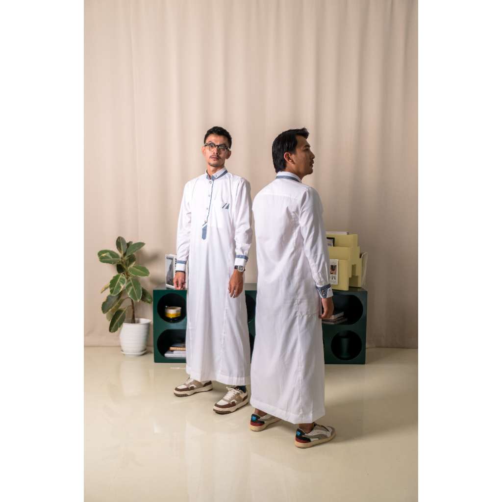 Jubah pria jubah dewasa Kombinasi lengan manset Motif keren Jubah Pria Gamis Dewasa Jubah Al Badar