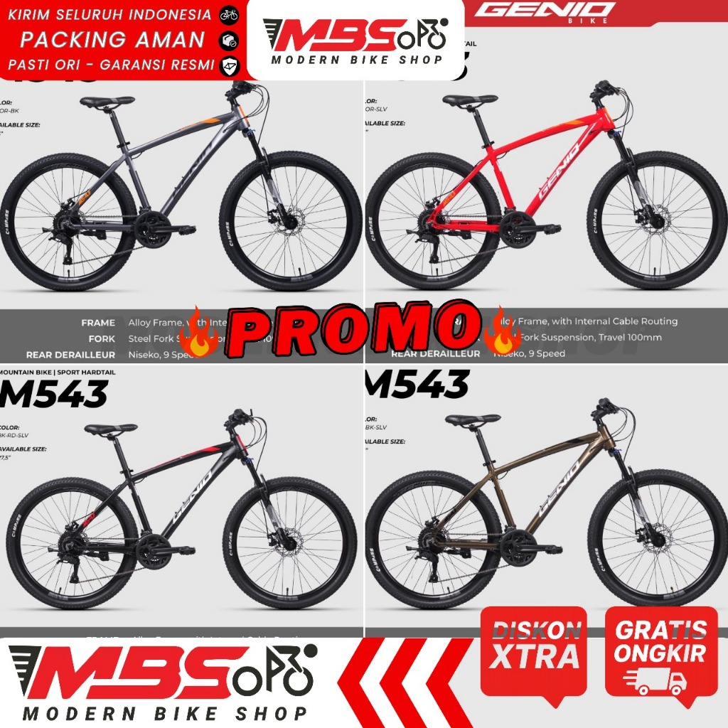 [PROMO] SEPEDA GUNUNG DEWASA 27.5 INCH GENIO M543 MTB ALLOY FRAME 21 SPEED