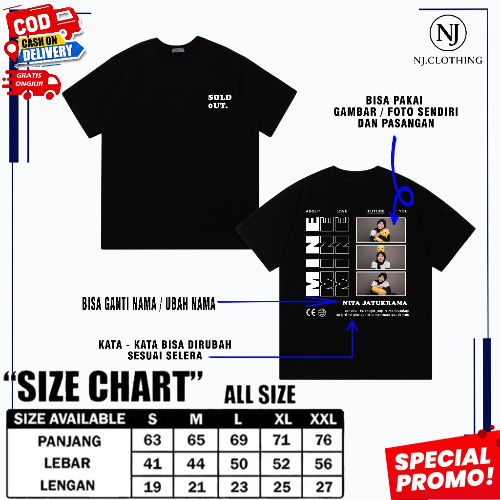 NJ- KAOS CUSTOM BUCIN MINE | CUSTOM KAOS BUCIN SEHARI JADI | SABLON SEHARI JADI | KAOS BUCIN