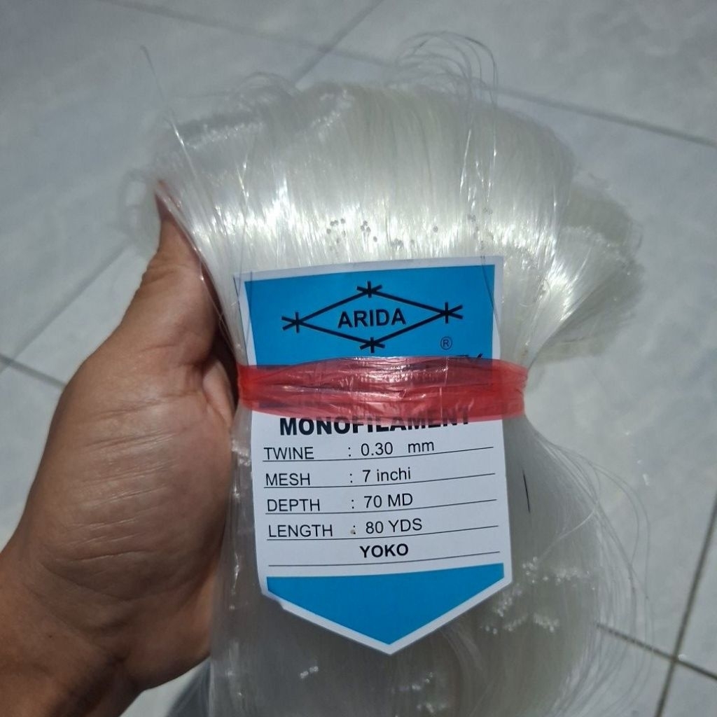 Promo Jaring Ikan Arida 0.30 7 inchi 70md/80yds yoko Pukat Ikan Arida Jaring Ikan Bahan Branjang