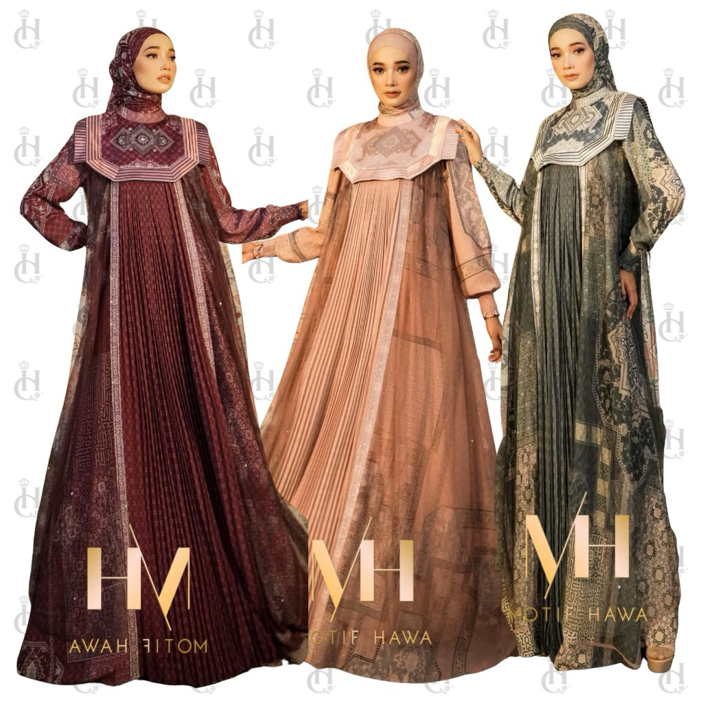 MOTIF HAWA GAMIS DRESS JENNAIRA SET HIJAB 7376 ORI BY MOTIF HAWA