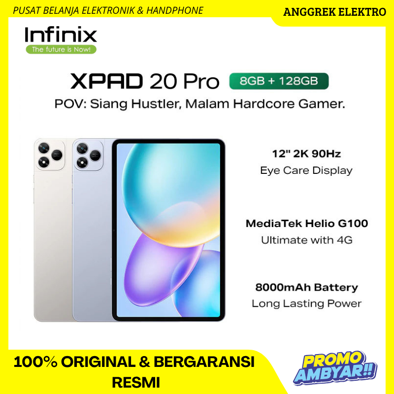 Infinix XPAD 20 Pro 8/128GB - Mediatek G100 Ultimate - 12" 2K 90Hz - 8000 mAh - 4G LTE