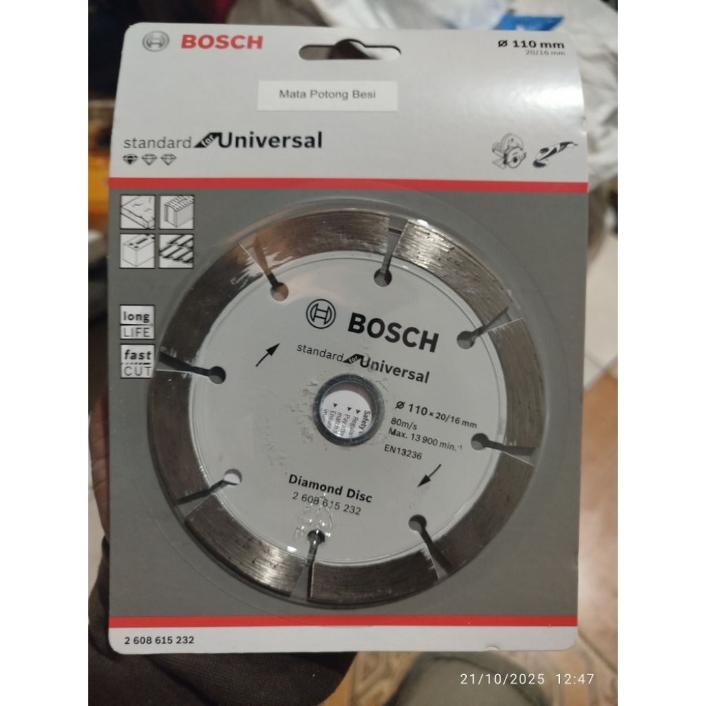 BOSCH DIAMOND WHEEL 4" DRY ORIGINAL / MATA PISAU POTONG KERAMIK GRANIT GRANITE 4 INCH