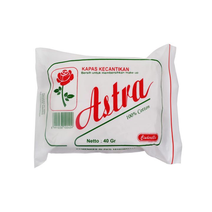 CINDERELLA KAPAS KECANTIKAN ASTRA 40GR 50GR 60GR