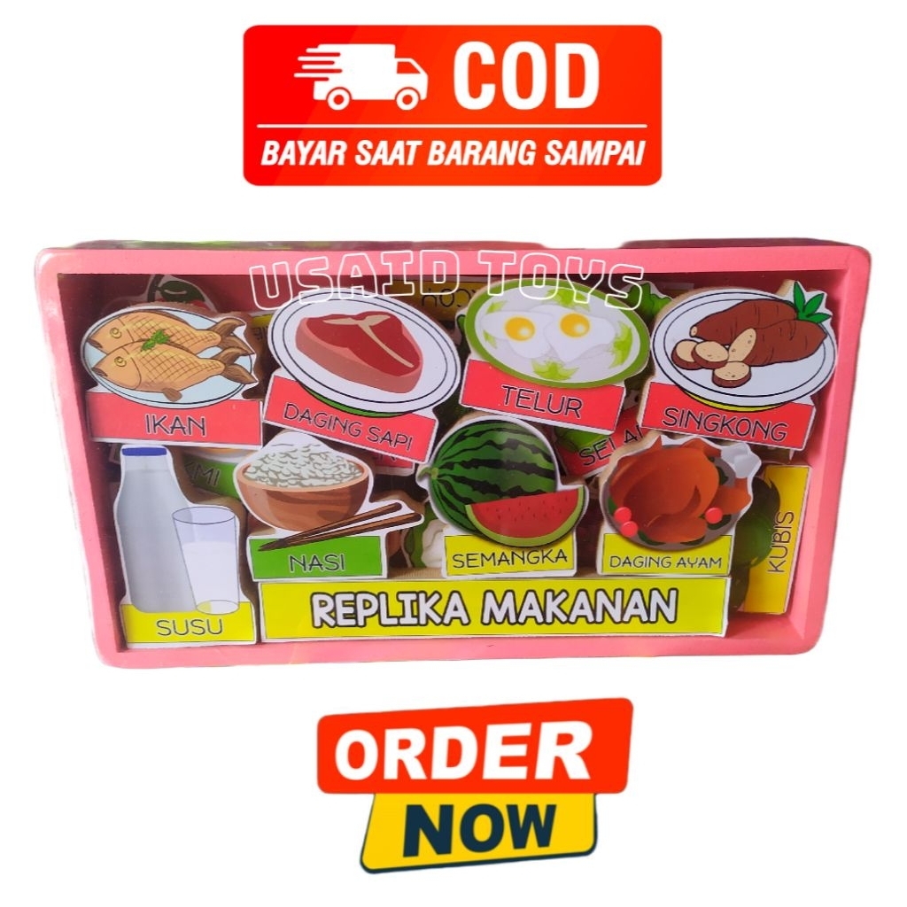Mainan Anak Balok Replika Makanan