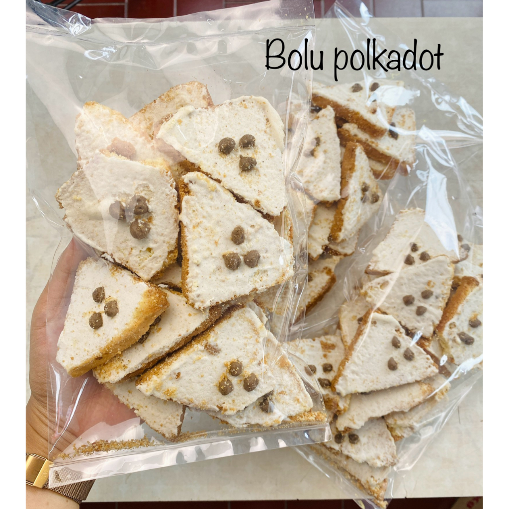 Bolu Panggang Polkadot 100gr Roti Panggang Kering Manis
