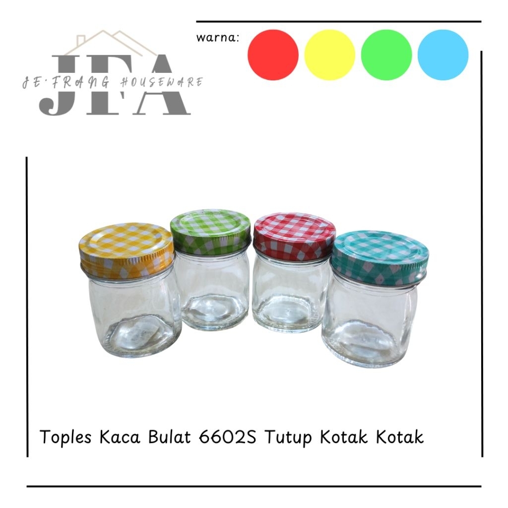 TOPLES KACA 150ml 6602S TUTUP KOTAK KOTAK / TOPLES KACA BULAT / TOPLES KACA TUTUP / TOPLES KACA / TO