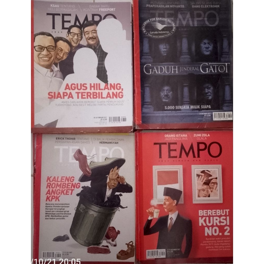 MAJALAH TEMPO TAHUN 2017 BEKAS