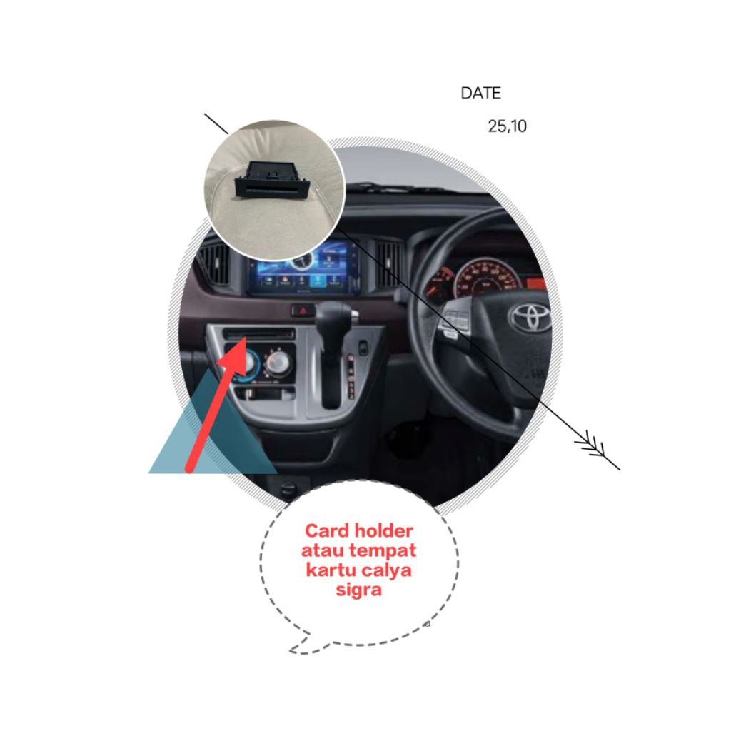 Card holder atau tempat penyimpanan kartu mobil Calya Sigra original