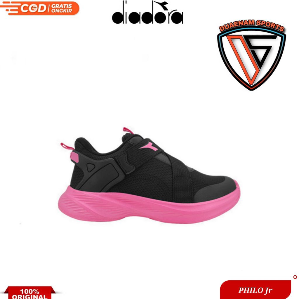 SALE DIADORA PHILO Jr GIRL SNEAKERS SHOES - BLACK PINK