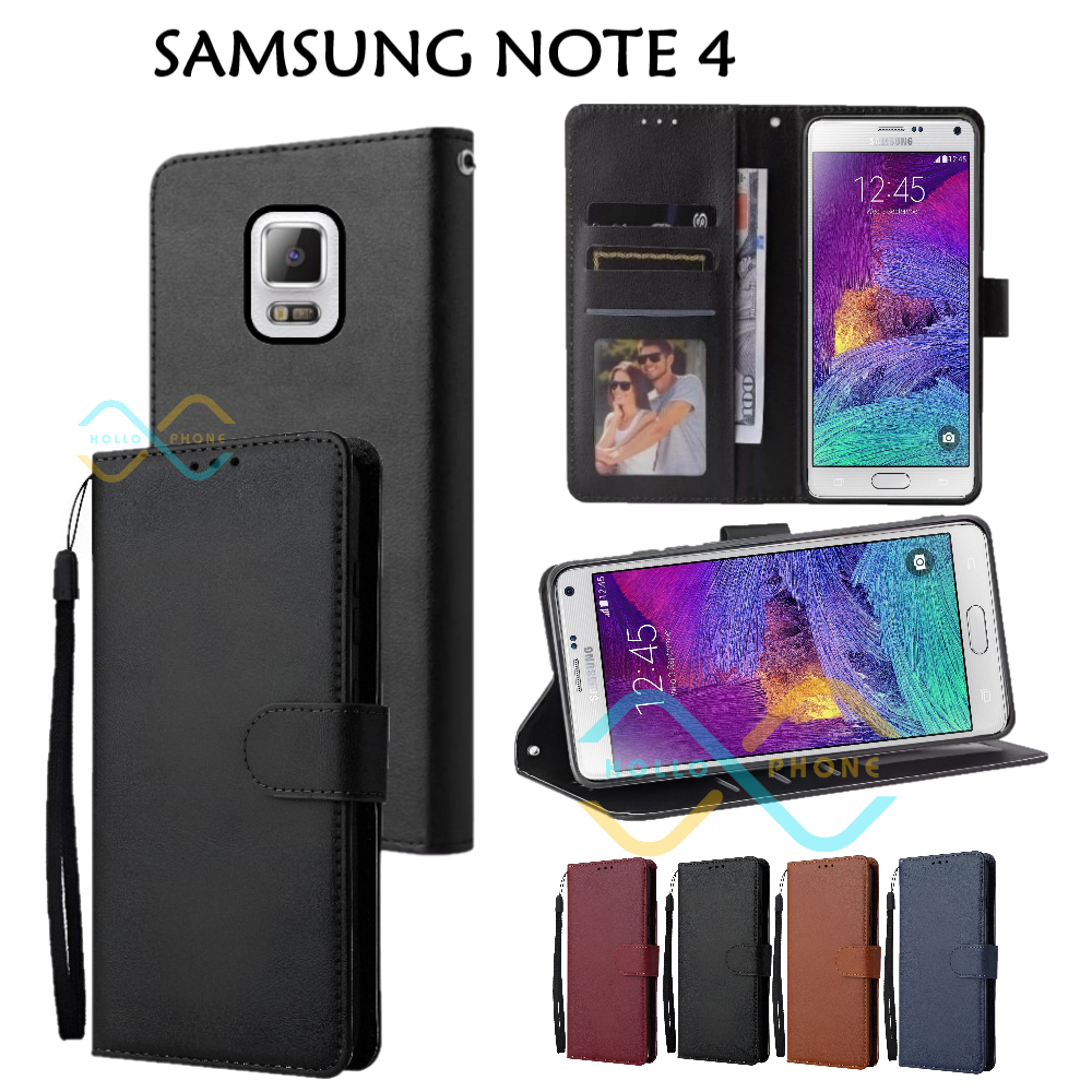 Flip Case Samsung Note 4 Dompet Wallet Leather Case Premium Casing Hp Samsung Note 4