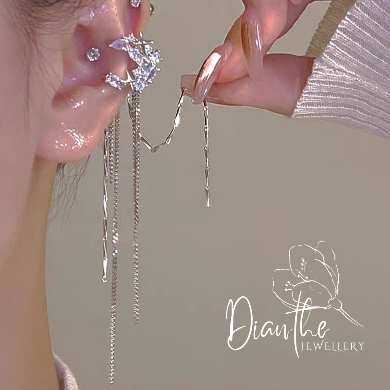 179 - Owena - Anting Style Korea -  Anting Jepit Model Bulan - Anting Gothic - Dianthe Jewellery