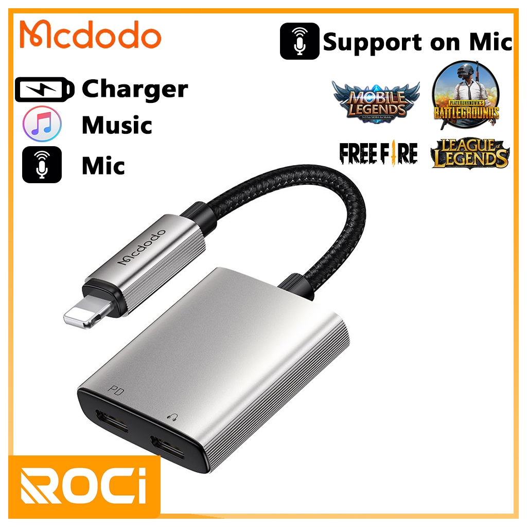 Splitter iphone mcdodo dual lightning - converter - connector iphone - adapter lightning konverter