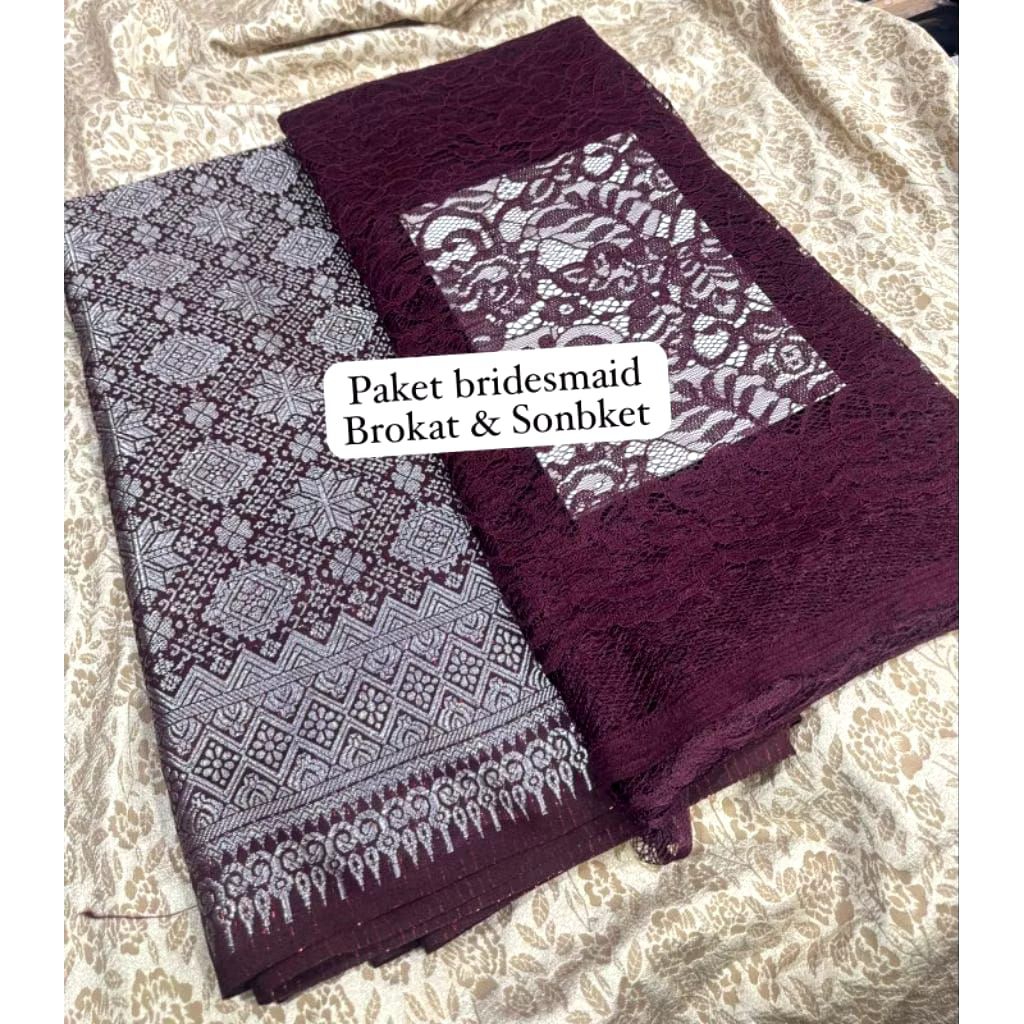 Promo Set / Paket Bridesmaid/ Kain Bridesmaid/ Set Bridesmaid songket dan Brokat Cord