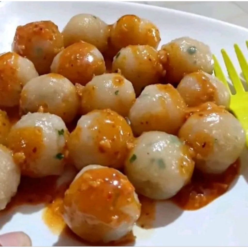 cilok ayam suwir pedas/cilok pedas/pentol aci pedas