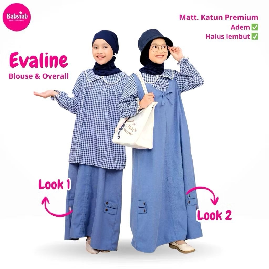 Evaline Overall by Babyjab | Setelan Anak Bayi Remaja Perempuan | Rok Anak | Gamis Anak