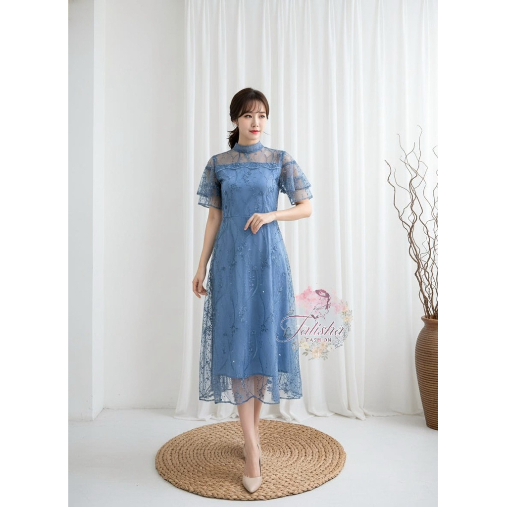 Edisi natal - HANNA gaun pesta Bridesmaid / midi dress natal gereja mewah terbaru