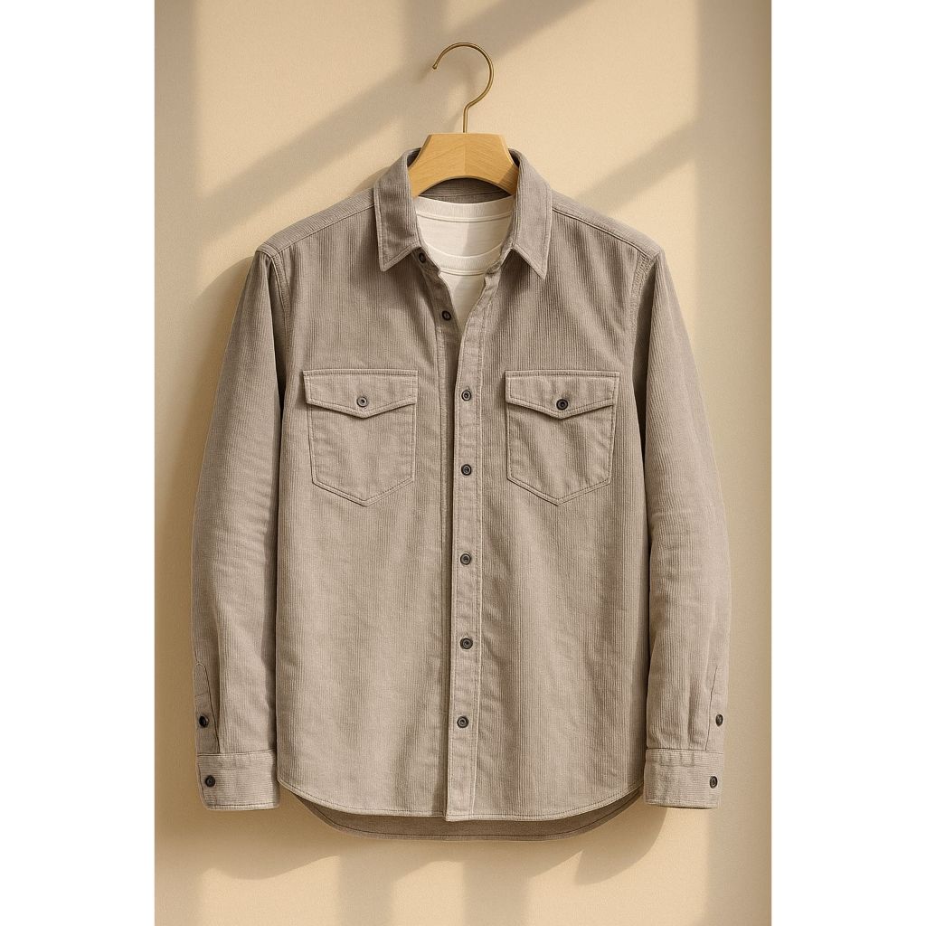 Kemeja Corduroy Pria Lengan Panjang Double Pocket||Overshirt Corduroy Kotrean Style