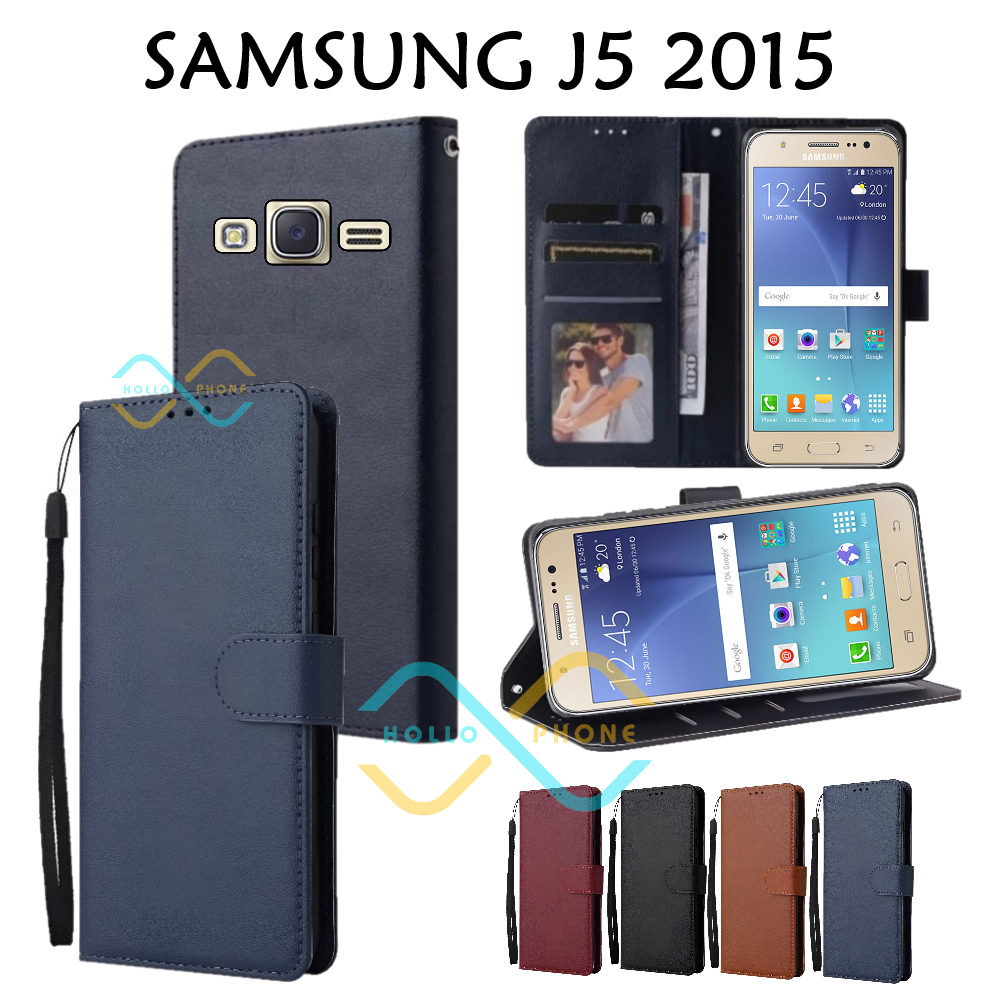 Flip Case Samsung J5 2015 Dompet Wallet Leather Case Premium Casing Hp Samsung J5 2015