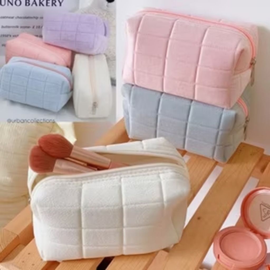 Tas make Up Kecil Dompet Kosmetik Bulu Make Up Pouch Clutch Make Up Tas Kosmetik