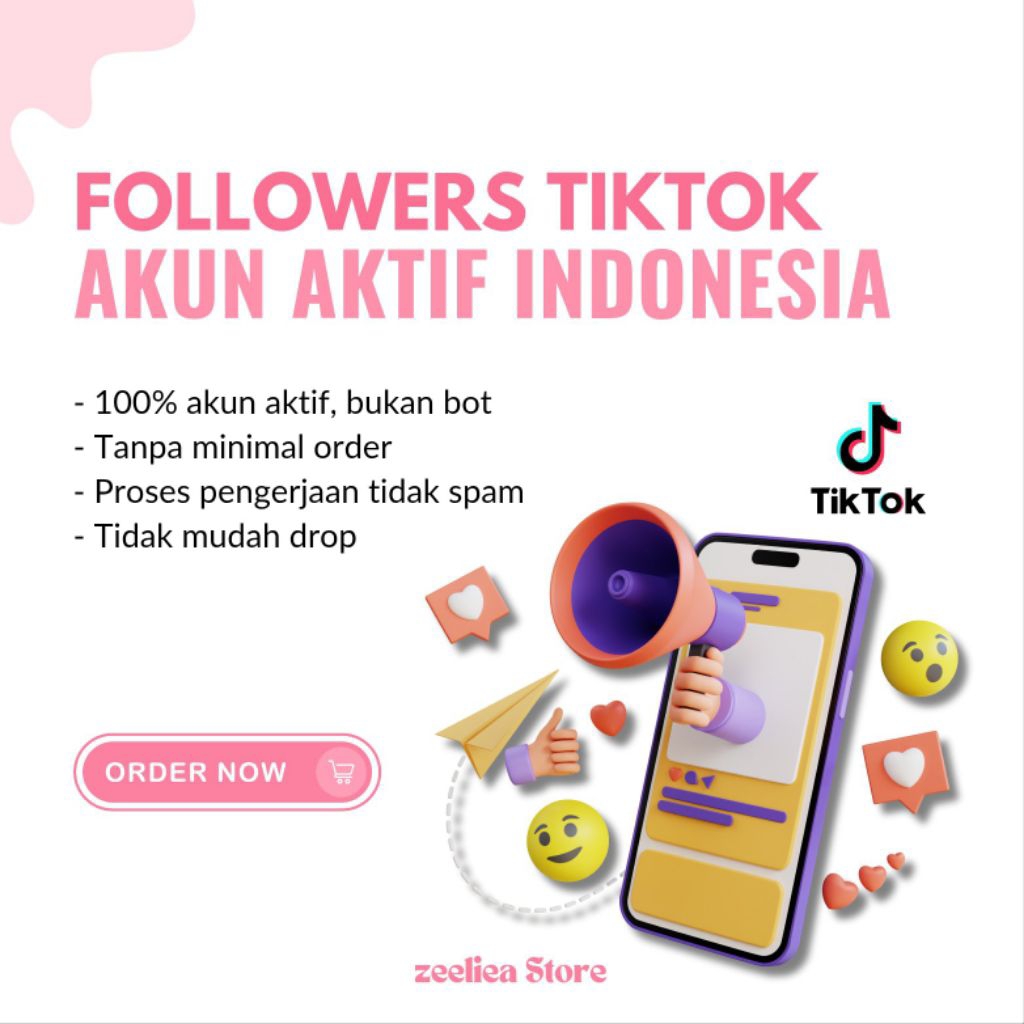 Followers Tiktok Akun Aktif Indo + Free Like | Anti Drop