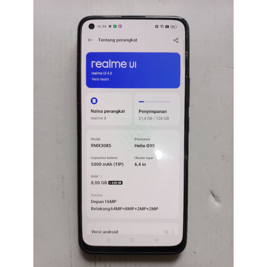 Realme 8 4G NFC Second/ Bekas