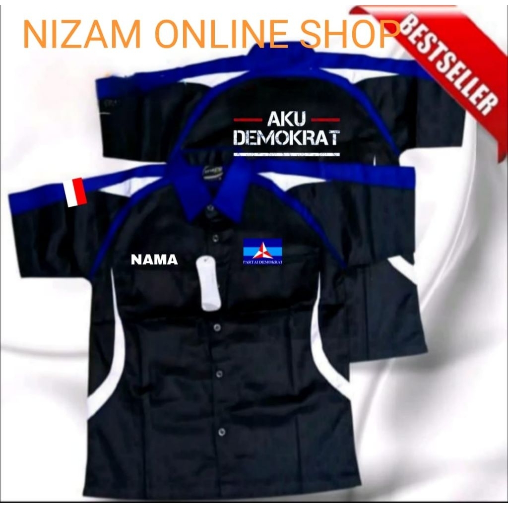 Kemeja partai Demokrat baju partai Demokrat seragam partai Demokrat baju dinas partai Demokrat pdh p