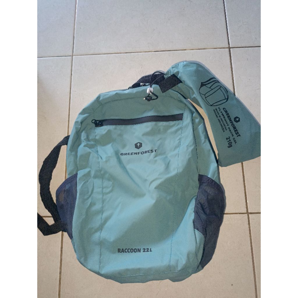 DAYPACK TAS LIPAT GREENFOREST 22 L  LIKE  NEW ORIGINAL