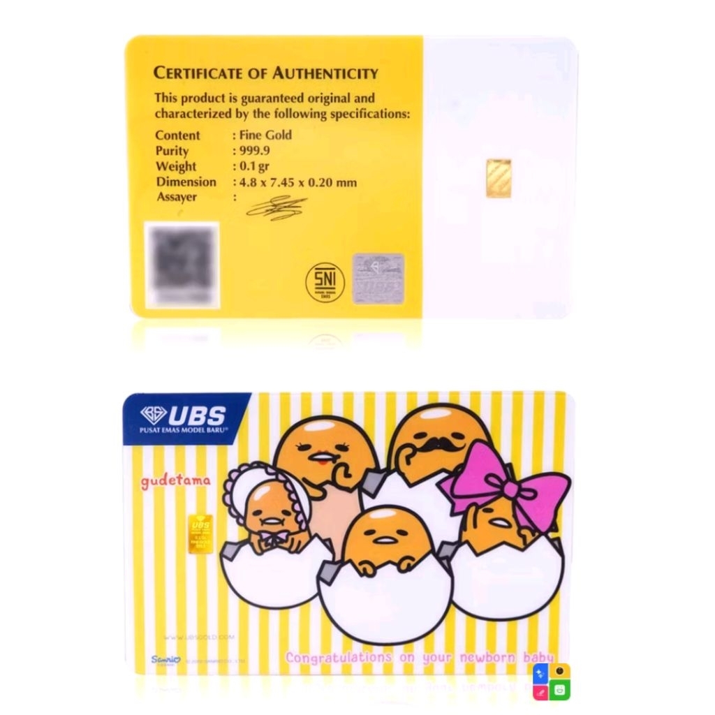 UBS Gold sanrio Gudetama 0.1 gram