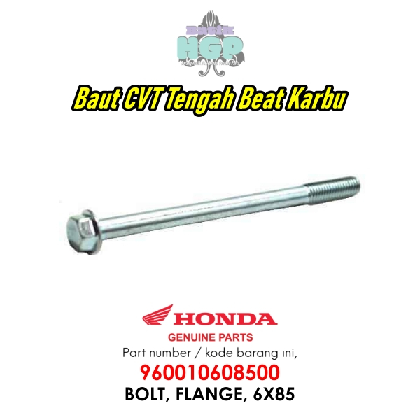 Baut CVT Tengah Beat Vario (Bolt, Flange, 6X85) Ori AHM Baud Panjang