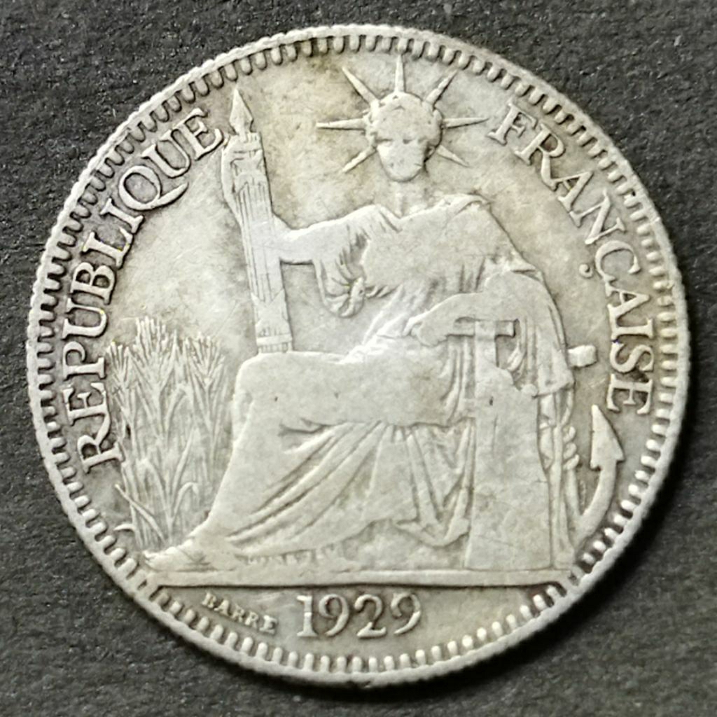 Koin perak 10 cent 1929 Indochina Perancis