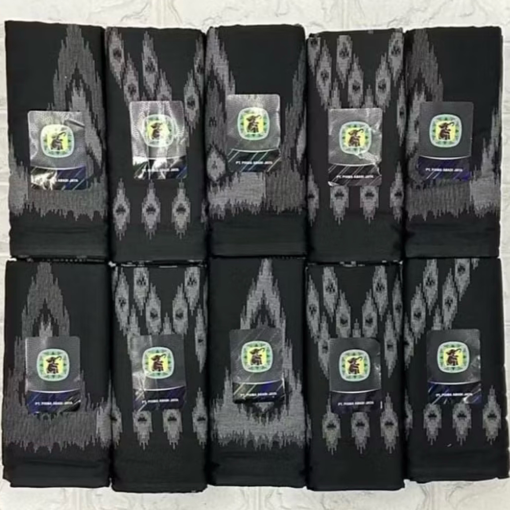 SARUNG GAJAH DUDUK ASIA KEMBANG KHUSUS HITAM