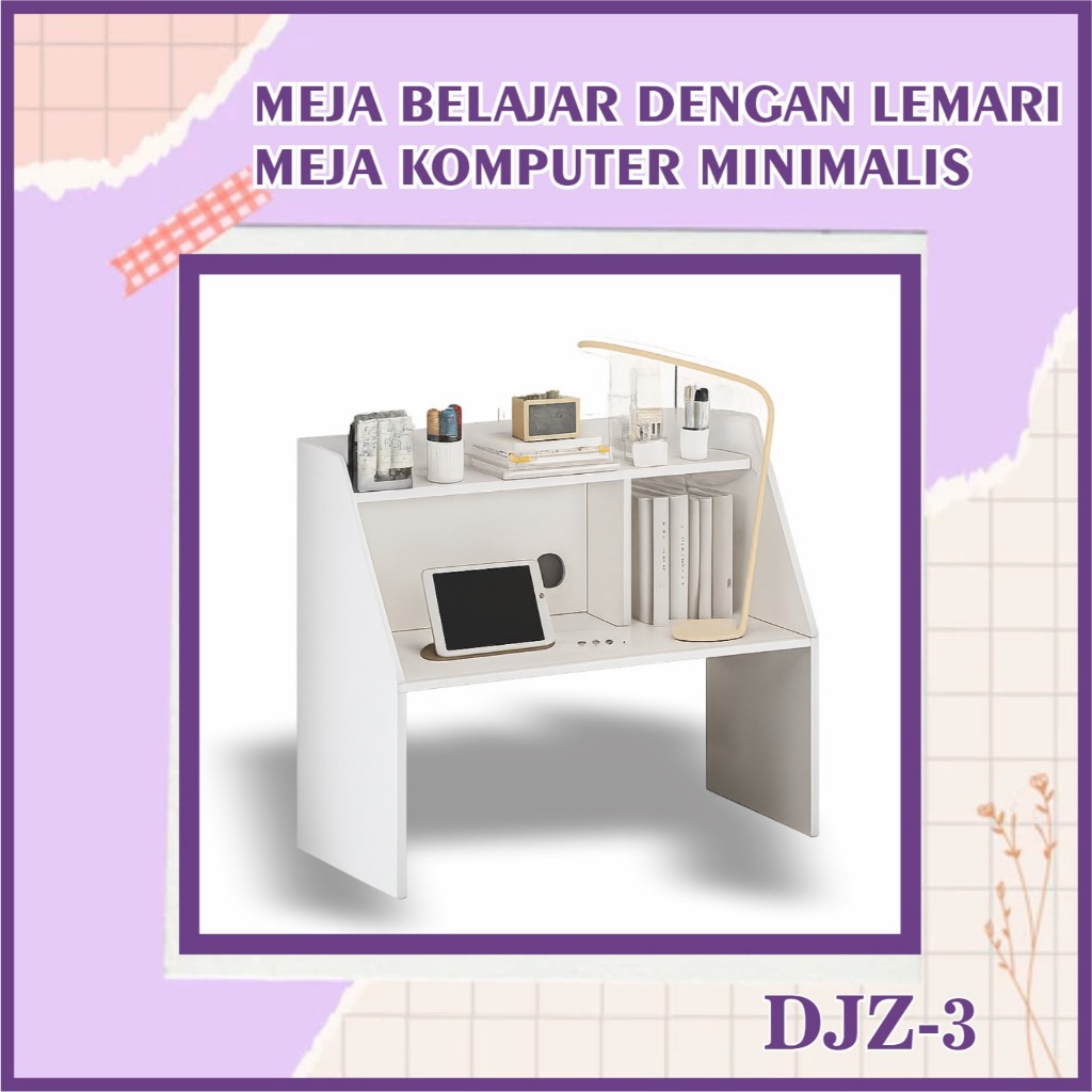 Meja Asrama Tebal Meja Belajar Mahasiswa Minimalis Dengan Lemari Meja Komputer Furnitur Penyimpanan 