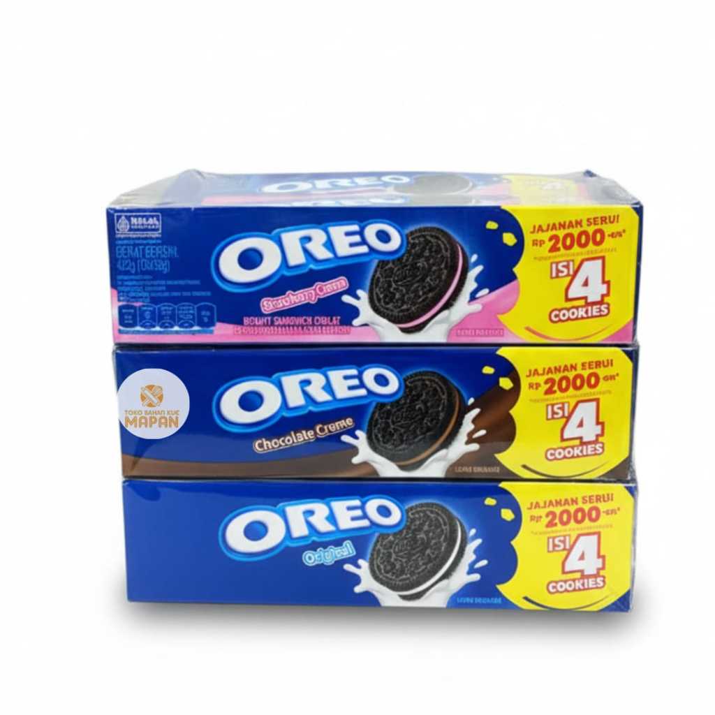 Biskuit Oreo Isi 4 Rasa Original,Coklat,Stawberry.