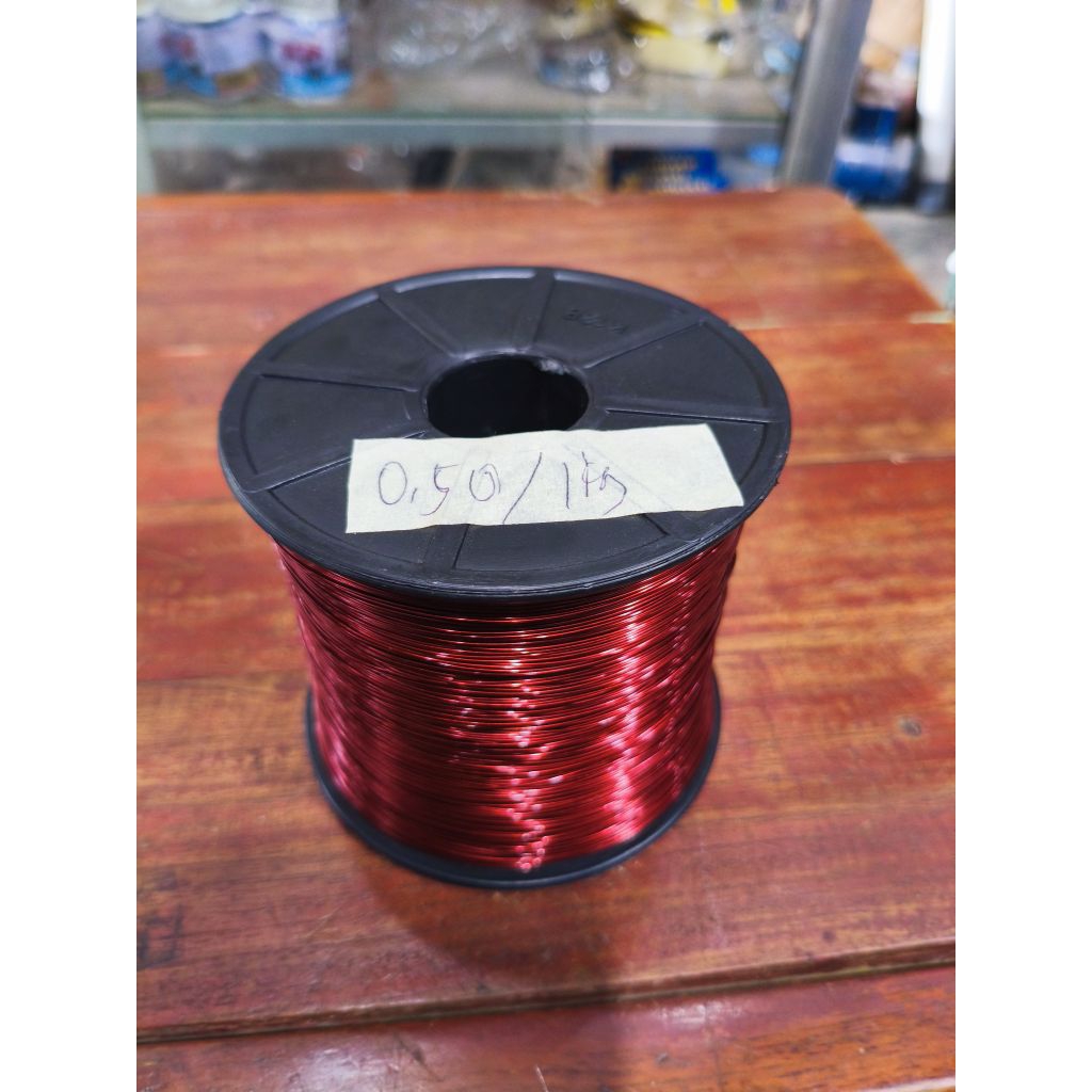 Kawat Email alumunium 0,50 mm 1kg BONUS BOBIN / KLOS