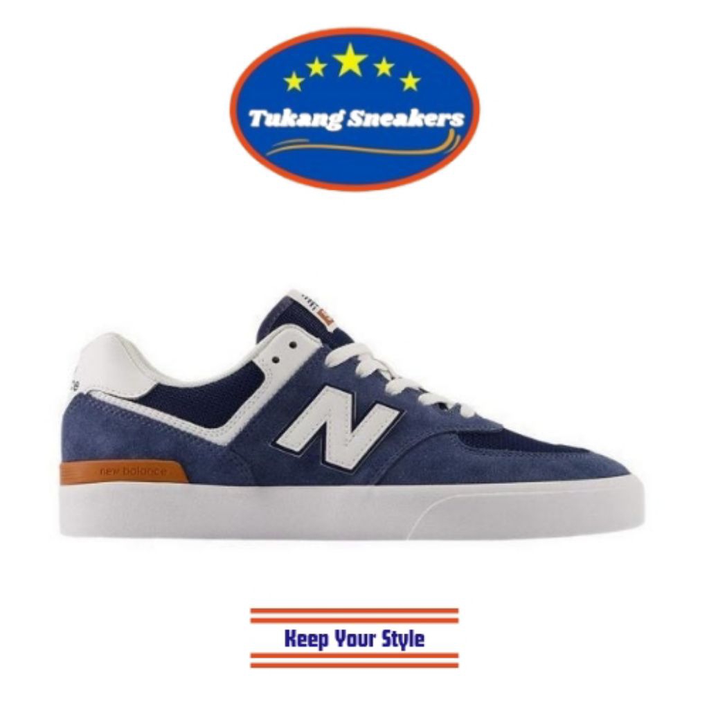 Sepatu Sneakers Pria New Balance Numeric 574 Vulc Skateboarding Blue NEWNM574VAN