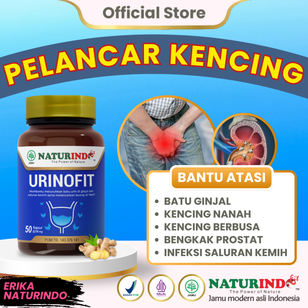 URINOFIT Herbal Pelancar Kencing Batu Ginjal Infeksi Saluran Kemih Kencing Nanah Berbusa NATURINDO