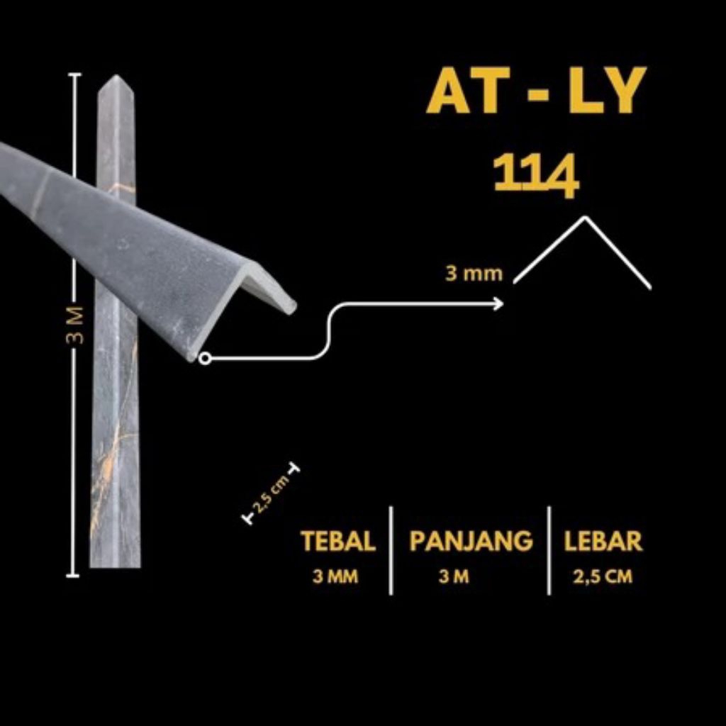 list siku wallpanel / list siku tangga / list L sudut 290CM