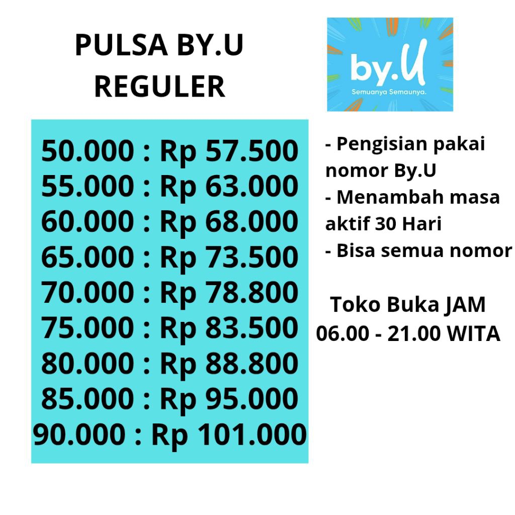 PULSA BY.U REGULER MURAH | 50K - 100K