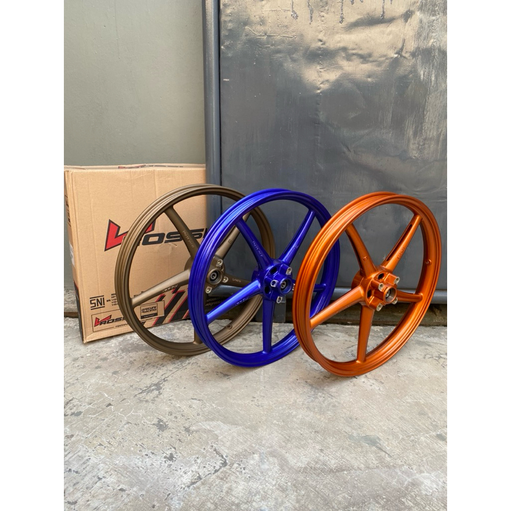 VELG VROSSI COPY RCB DEPAN 140 ring 17 VROSSI SPRINT SANCA ORANGE/BIRU/BRONZE