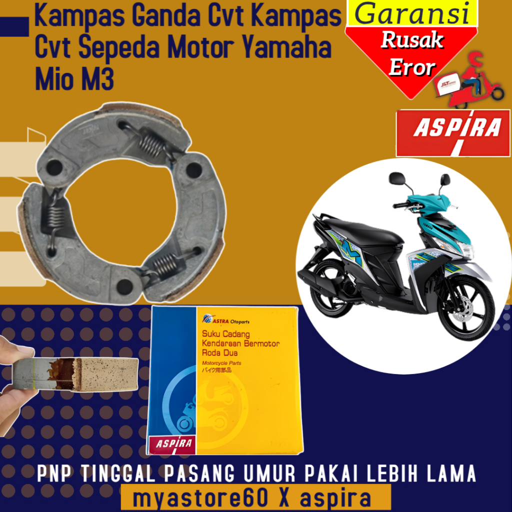 ORIGINAL ASPIRA Kampas Ganda + Per Kampas Ganda Cvt Kampas Cvt Sepeda Motor Yamaha Mio M3