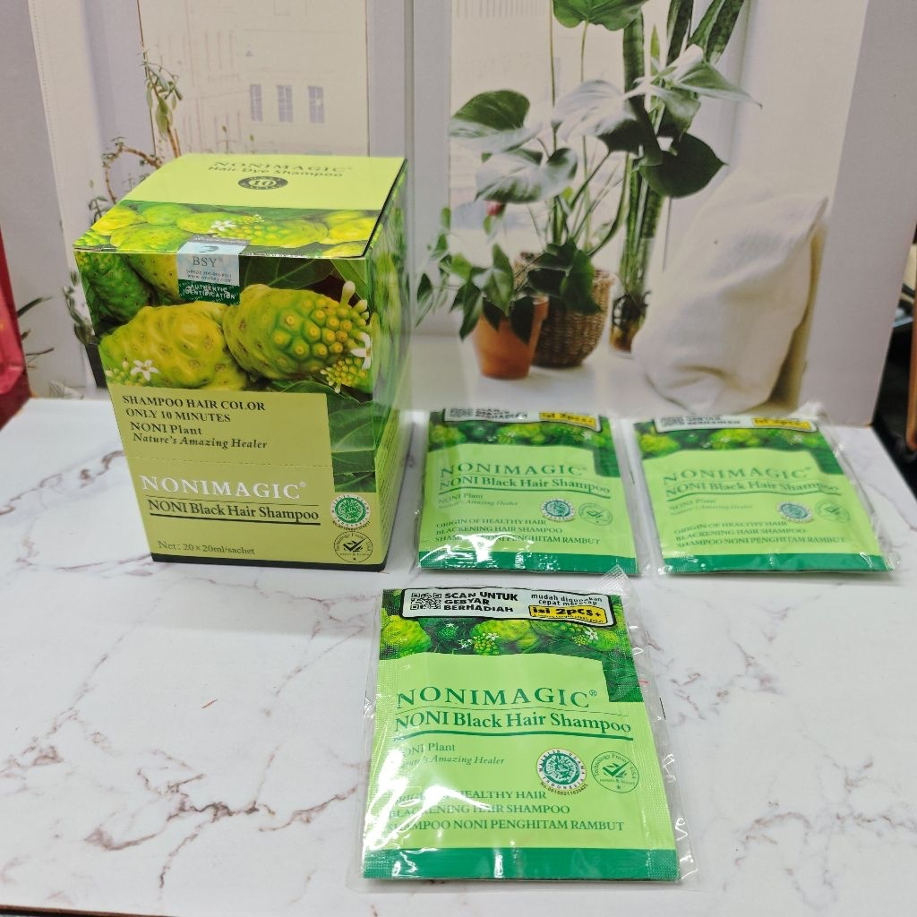SHAMPOO NONIMAGIC, SEMIR RAMBUT, HAIR DYE SHAMPOO, SEMIR SHAMPOO, SHAMPOO HAIR COLOR, NONI BLACK HAI