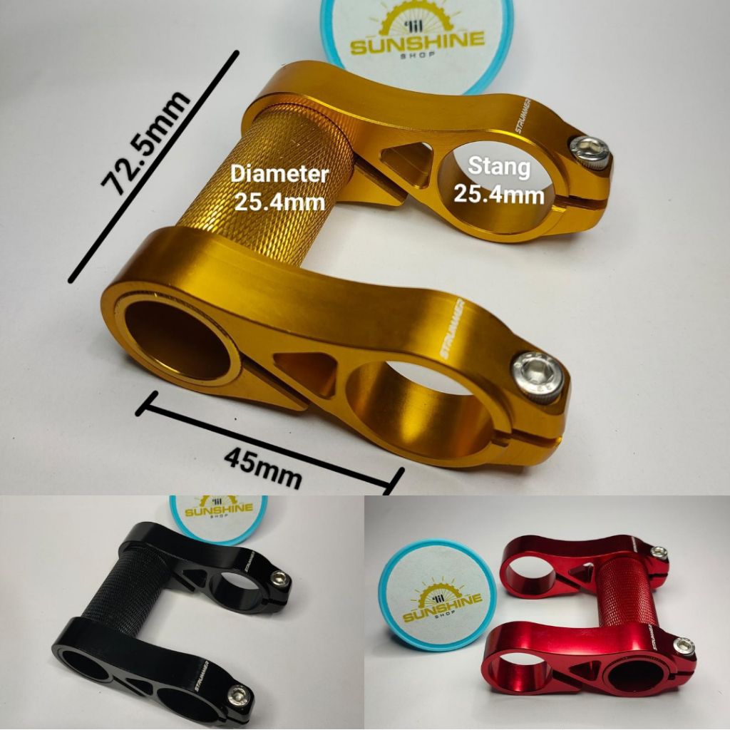 Stem Setir Adaptor Handlebar Sepeda Lipat Strummer ST-222 Alloy Standard 25.4mm Panjang 45mm