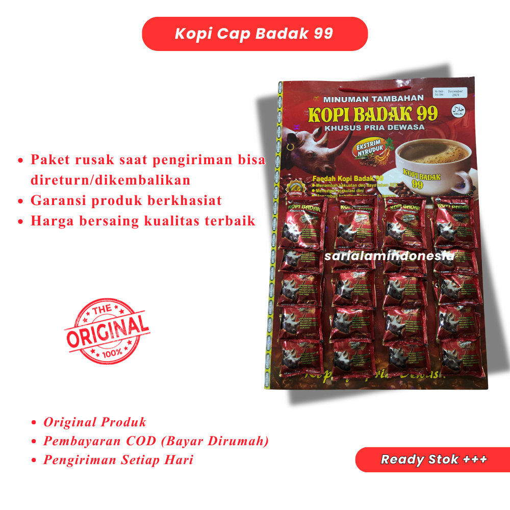 Kopi Papan Cap Badak99 Original 20 Sachet