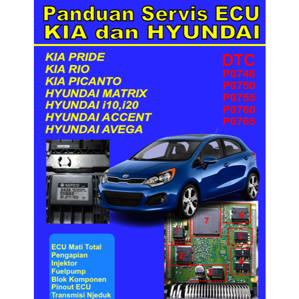 Buku Panduan Servis ECU KIA dan HYUNDAI, Pride, Picanto, Rio, Avega, Accent, Matrix, Terlaris