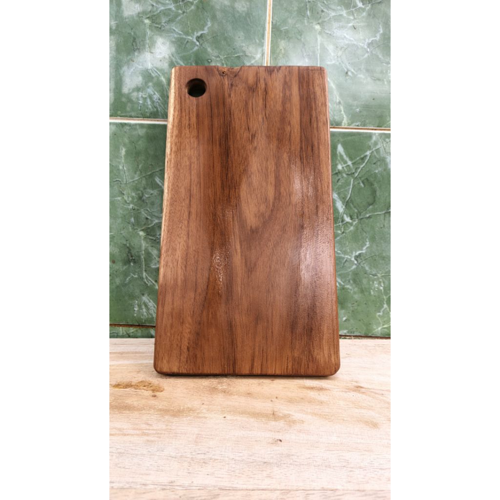 Talenan kayu jati asli 25cm x 12cm x 1.8cm kayu solid tanpa sambungan
