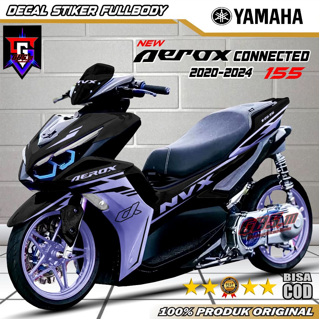 Decal Aerox Stiker Decal Motor New Aerox Connected 2021 2022 2023 2024 Aerox New Fullbody Motif Nvx
